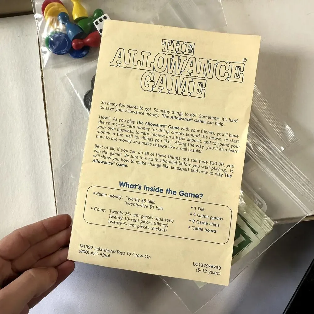 Vintage 1992 The Allowance Game Board Game